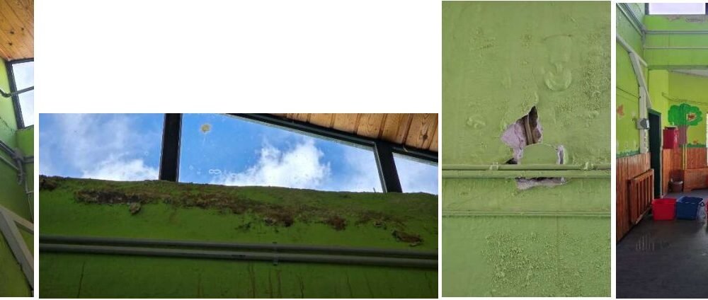 Καταγγελία γονέων για τον Α’ Δημοτικό Παιδικό Σταθμό Καλαμάτας: “Νερά στις αίθουσες-Κουβάδες στους διαδρόμους-Υγρασία στους τοίχους” moyxla nera paidikos 1000x424